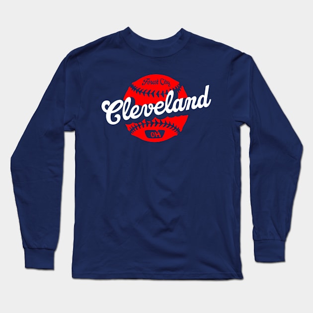 Cleveland Baseball Long Sleeve T-Shirt by Throwzack